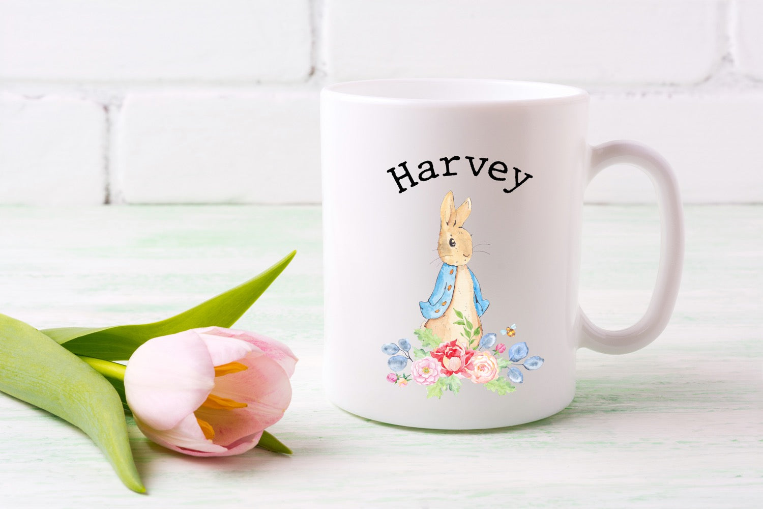 10oz Bunny Mug with Blue or Pink Bunny  image 1