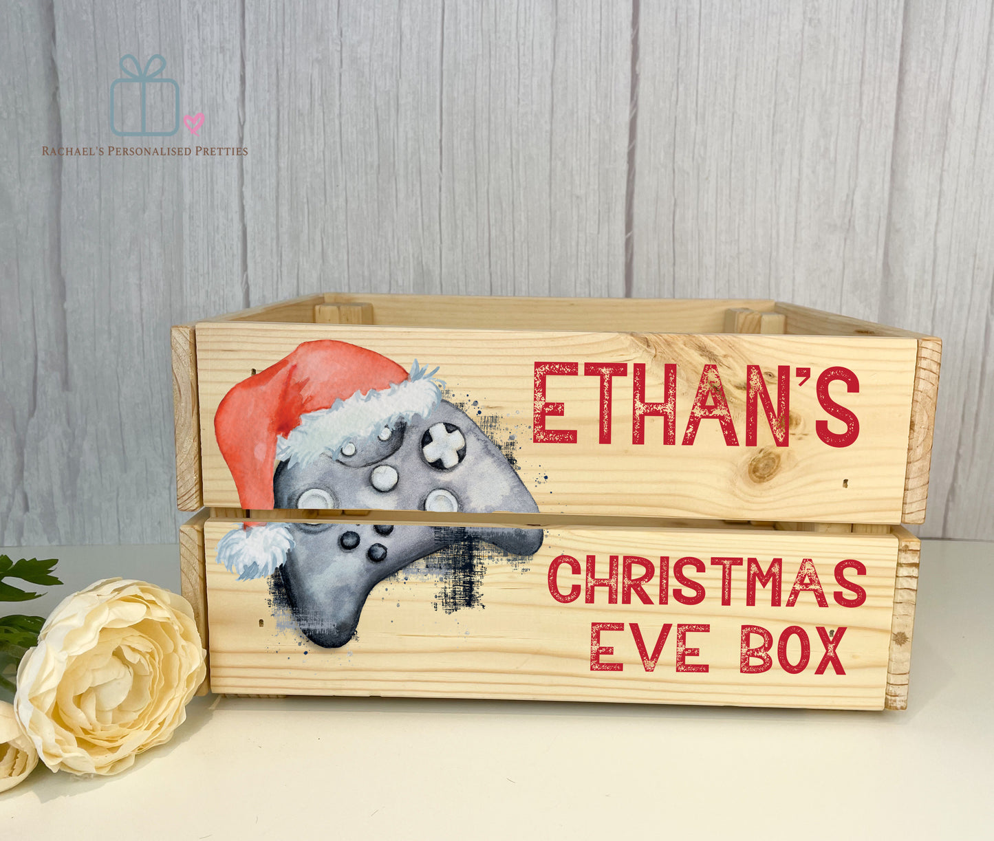 Gamer Christmas Eve Box - Wooden Crate image 1