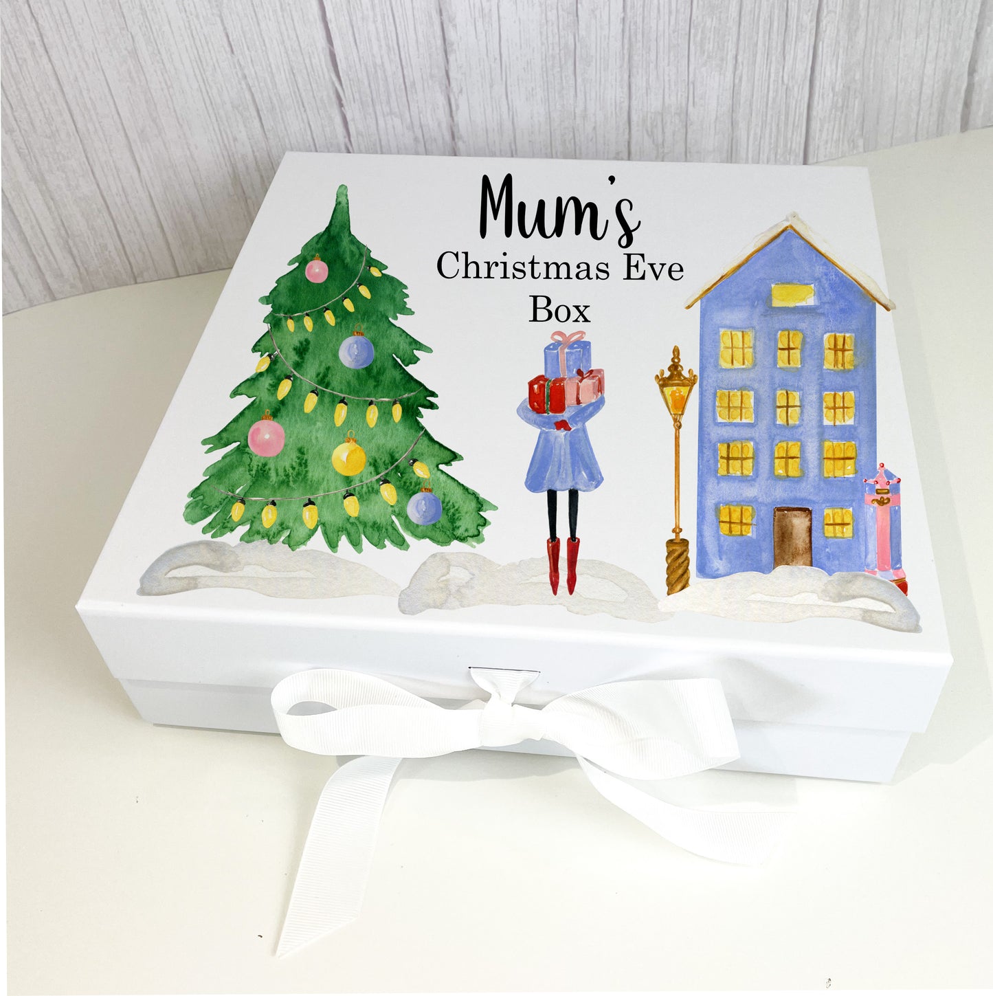 Mum's Christmas Eve Box with ribbon tie image 0