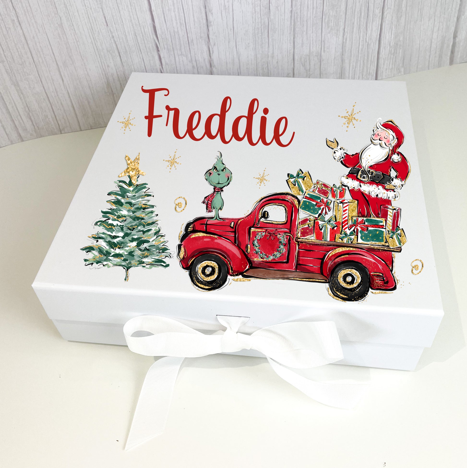 Santa's Truck Christmas Ribbon Box image 0