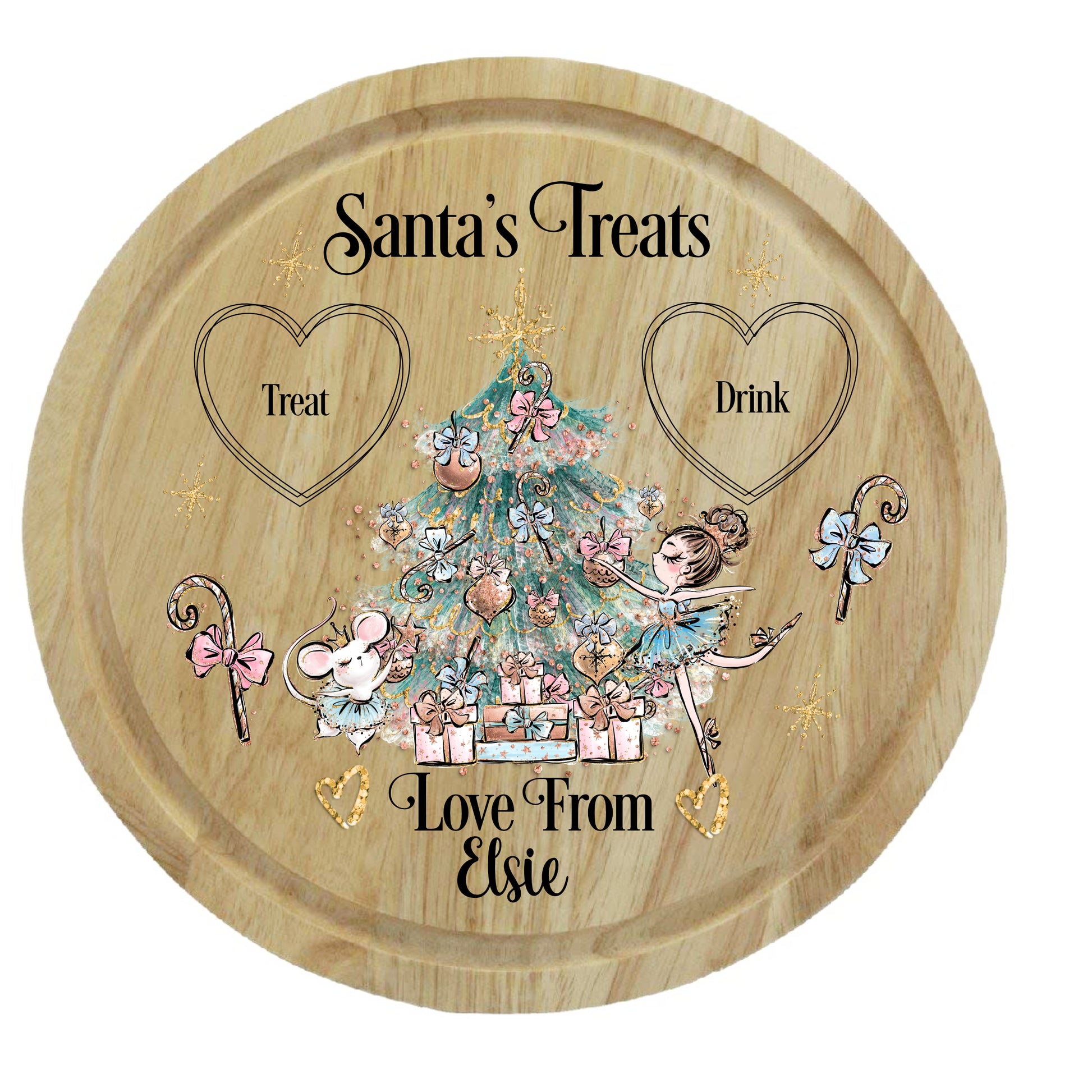 Ballerina Santa Treat Board (rectangle & round) image 3