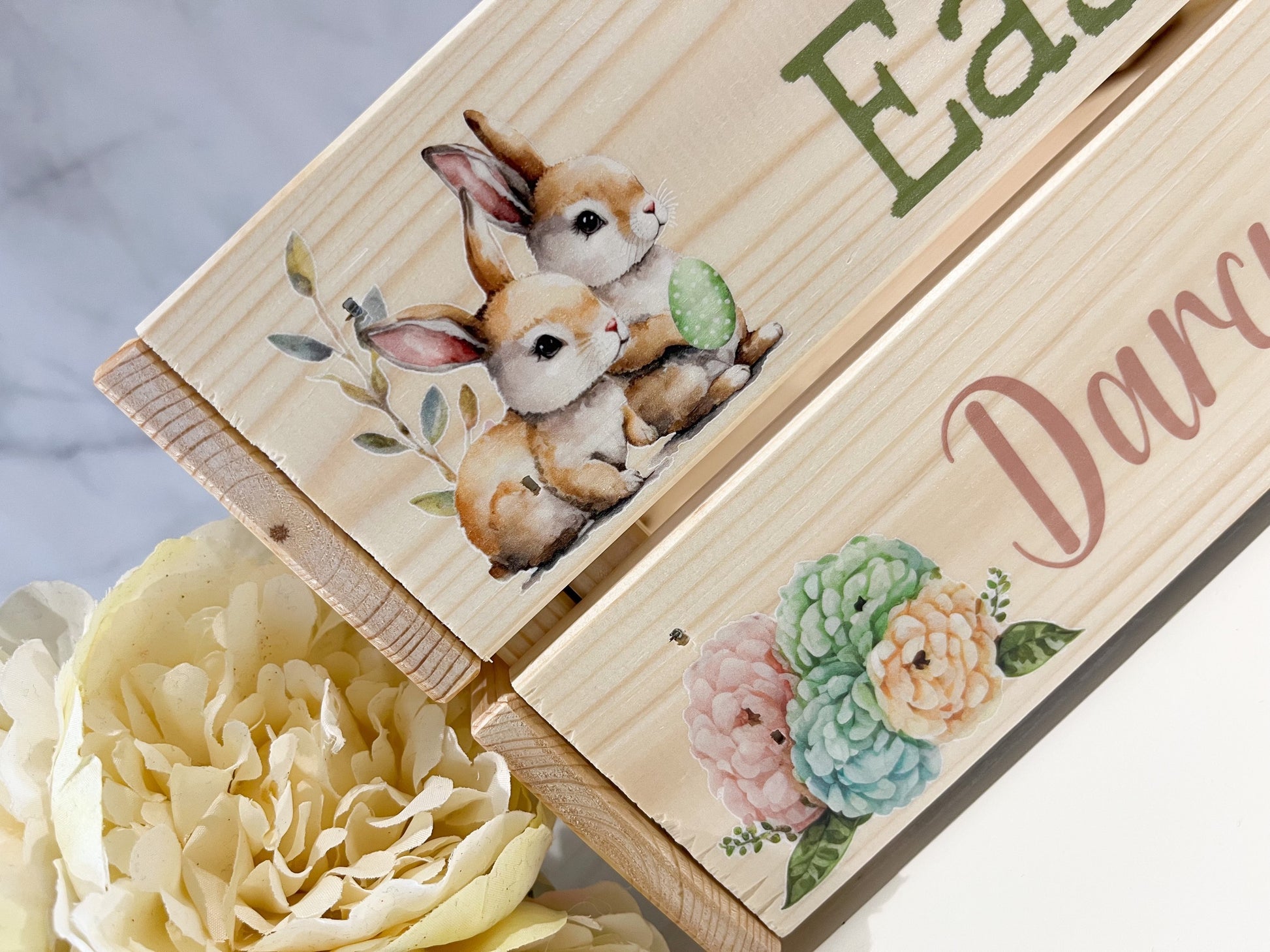 Easter Bunnies Wooden Easter Crate image 2