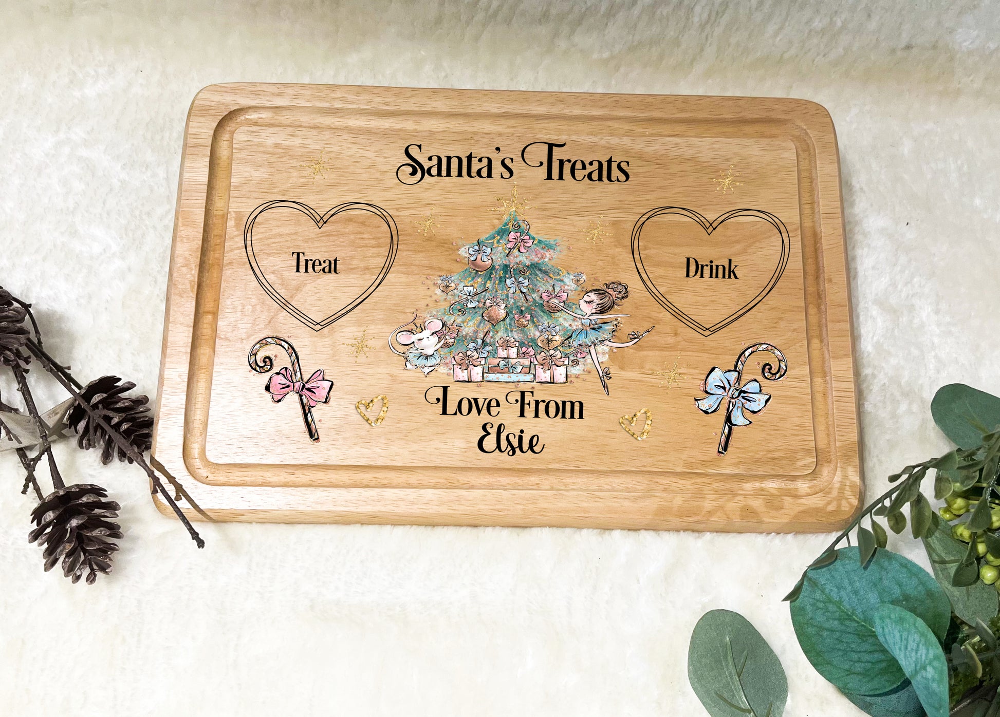 Ballerina Santa Treat Board (rectangle & round) image 4