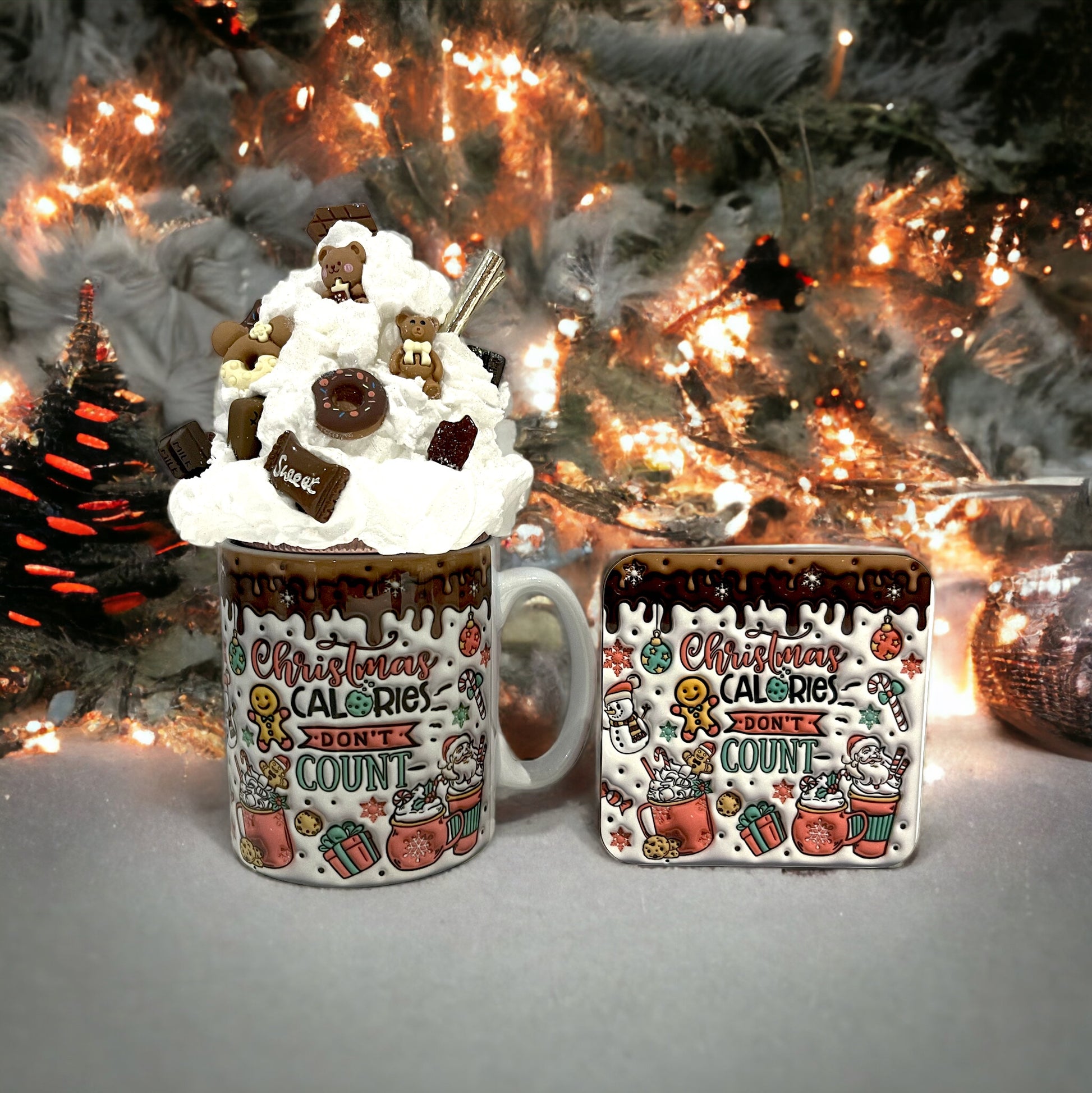 Christmas Calories dont count mug and coaster set  image 0