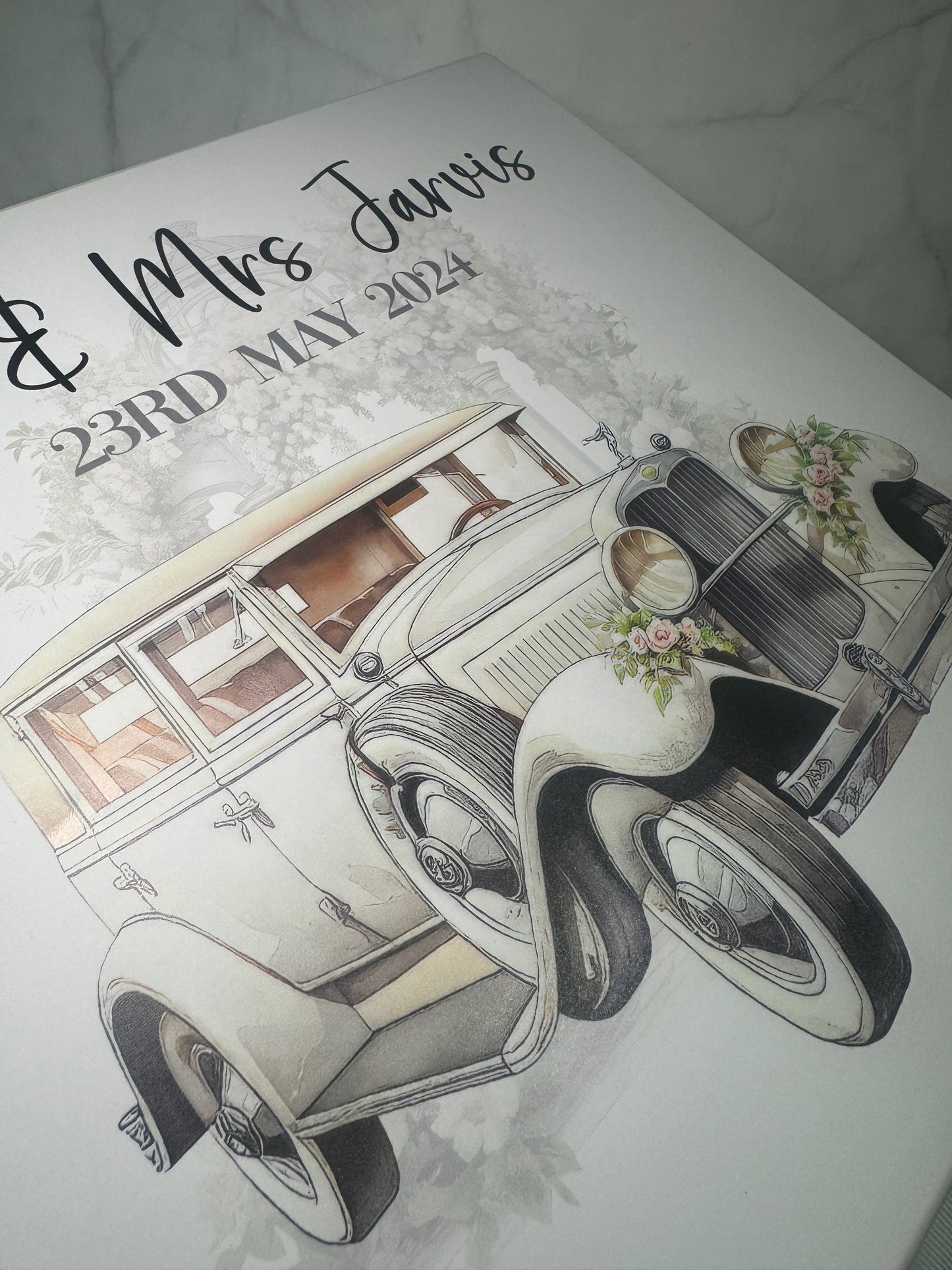  Traditional Car Wedding Keepsake Box image 1