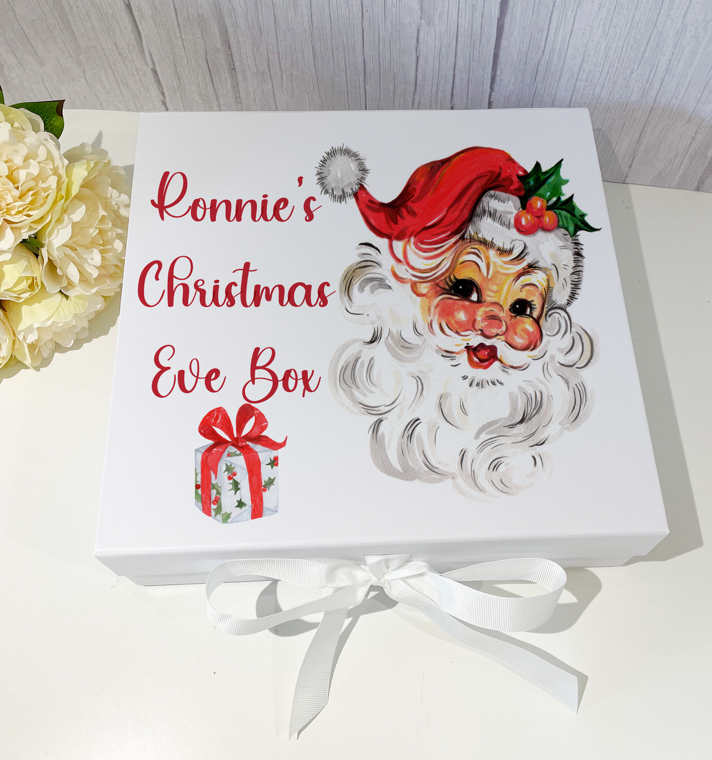 Santa Traditional Christmas Eve Box with ribbon tie image 0