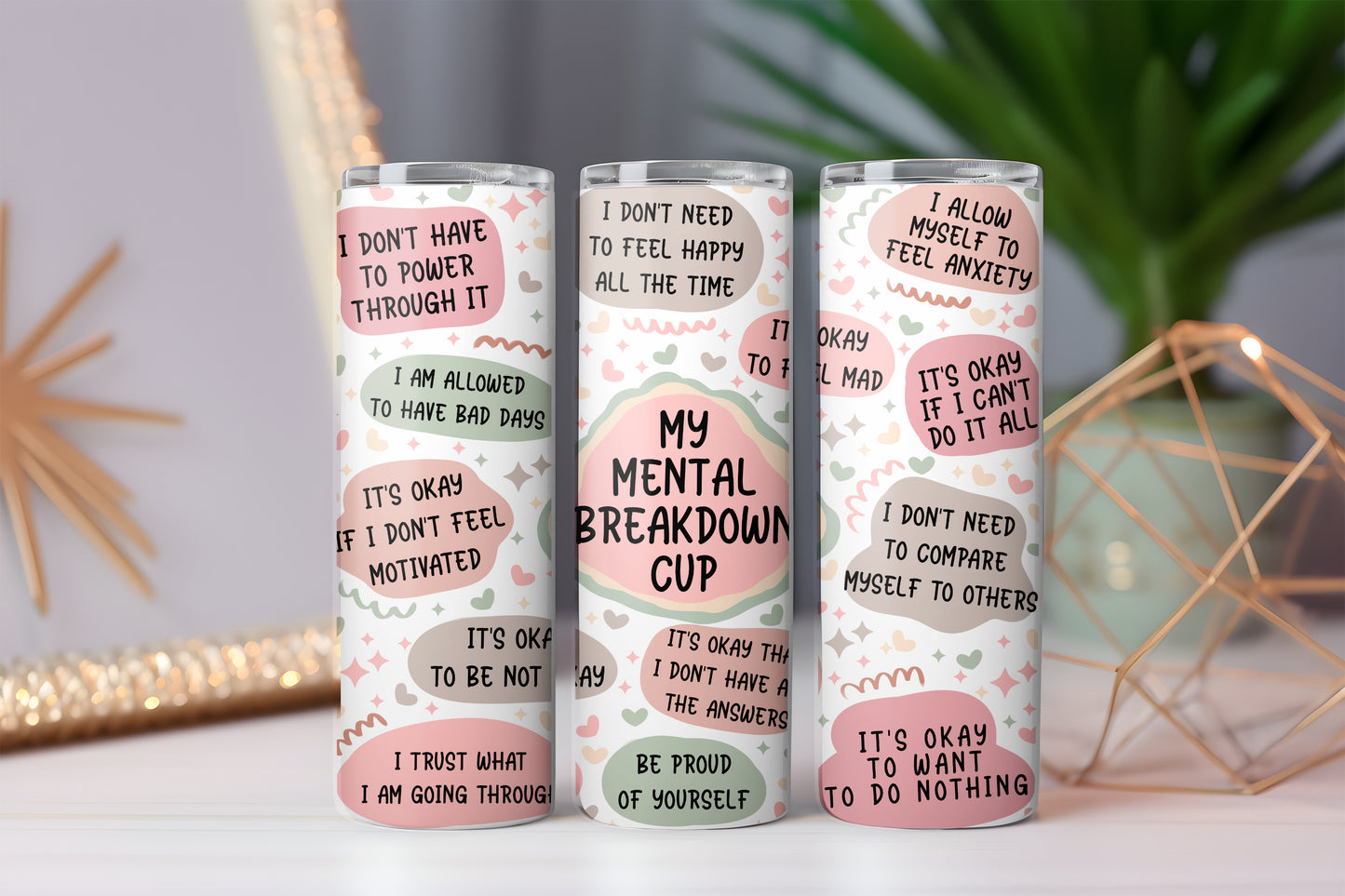 Mental Health Tumbler - Pastel image 0