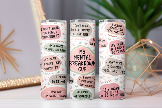 Mental Health Tumbler - Pastel image 0