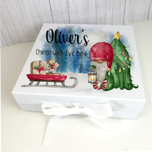 Boy Elf Gnome Christmas Ribbon Box image 0