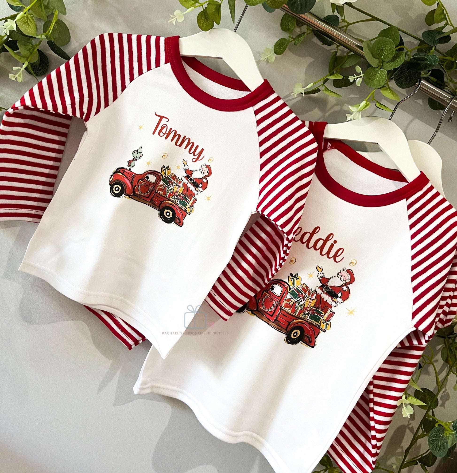 Personalised Santa's Truck Pyjamas 100% Cotton image 1