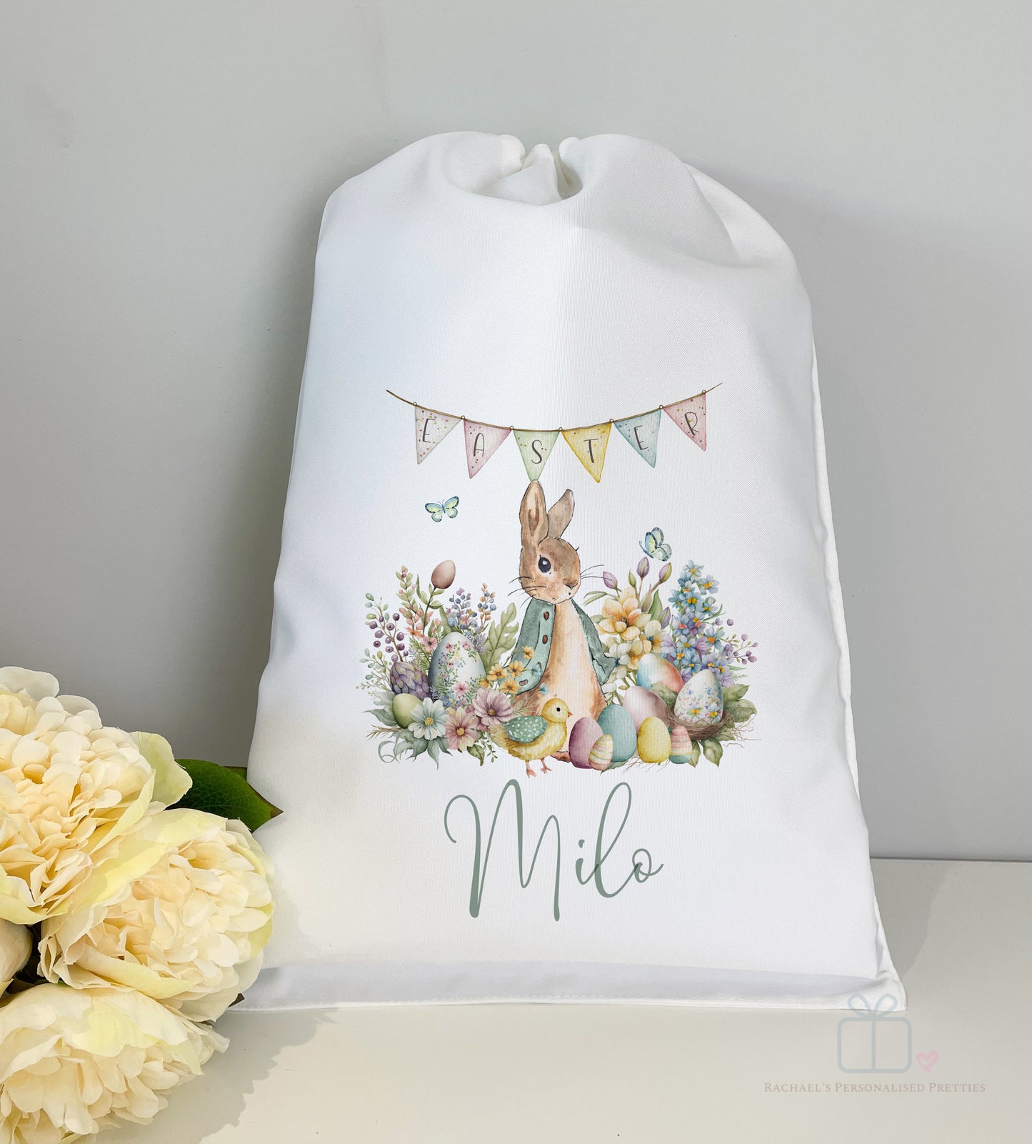 A3 Green Peter Rabbit Inspired Easter Bunny Sack image 0