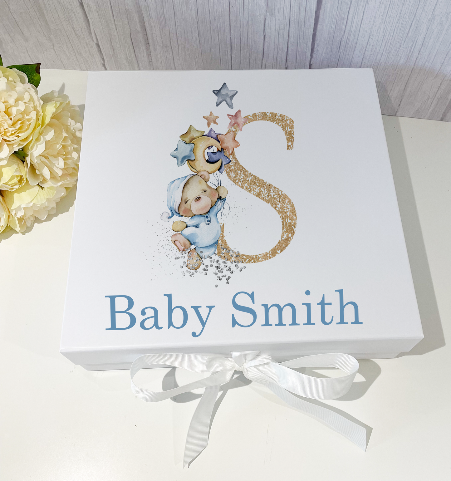 Blue Sleepy Bear Gift/Keepsake Box image 0