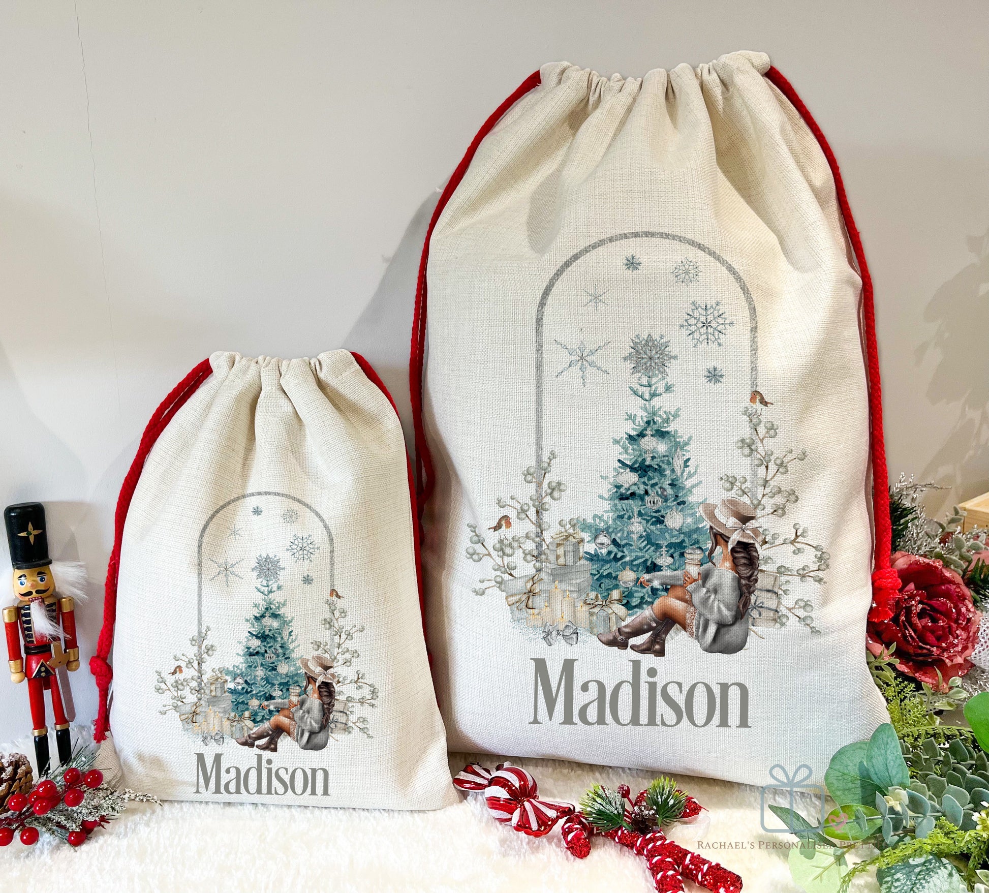 Silver Winter Christmas Sacks image 0