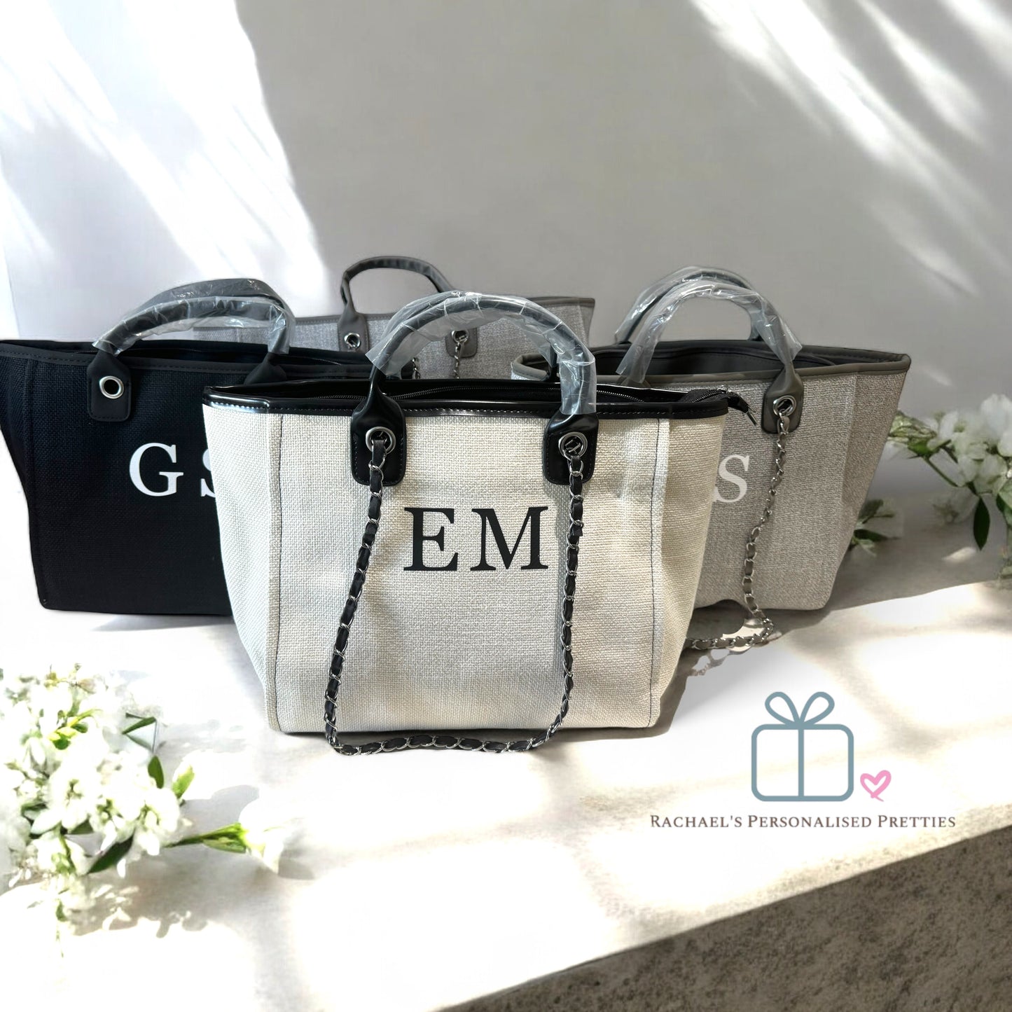 Personalised Monogram Initial Canvas Tote Bags