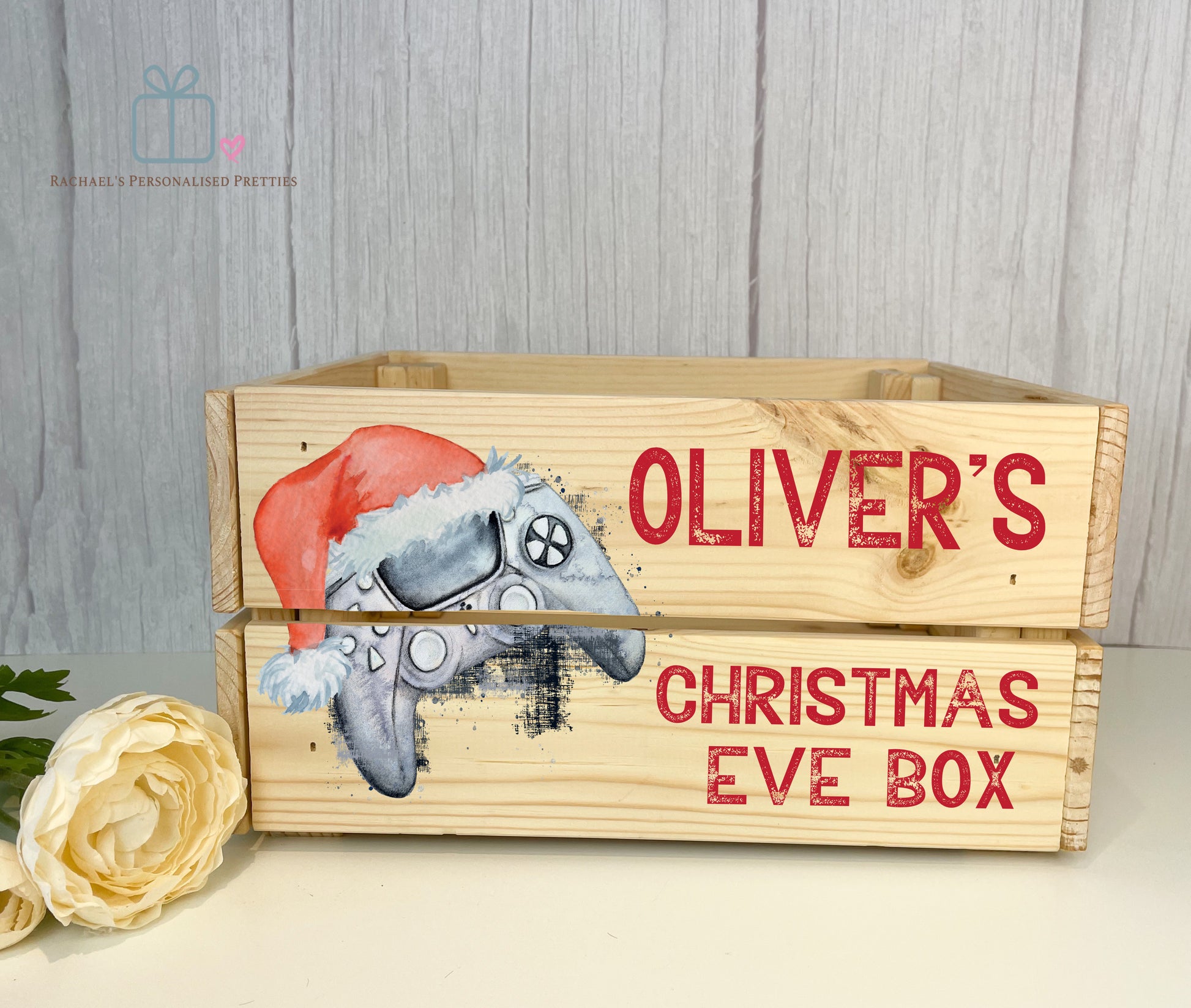 Gamer Christmas Eve Box - Wooden Crate image 0