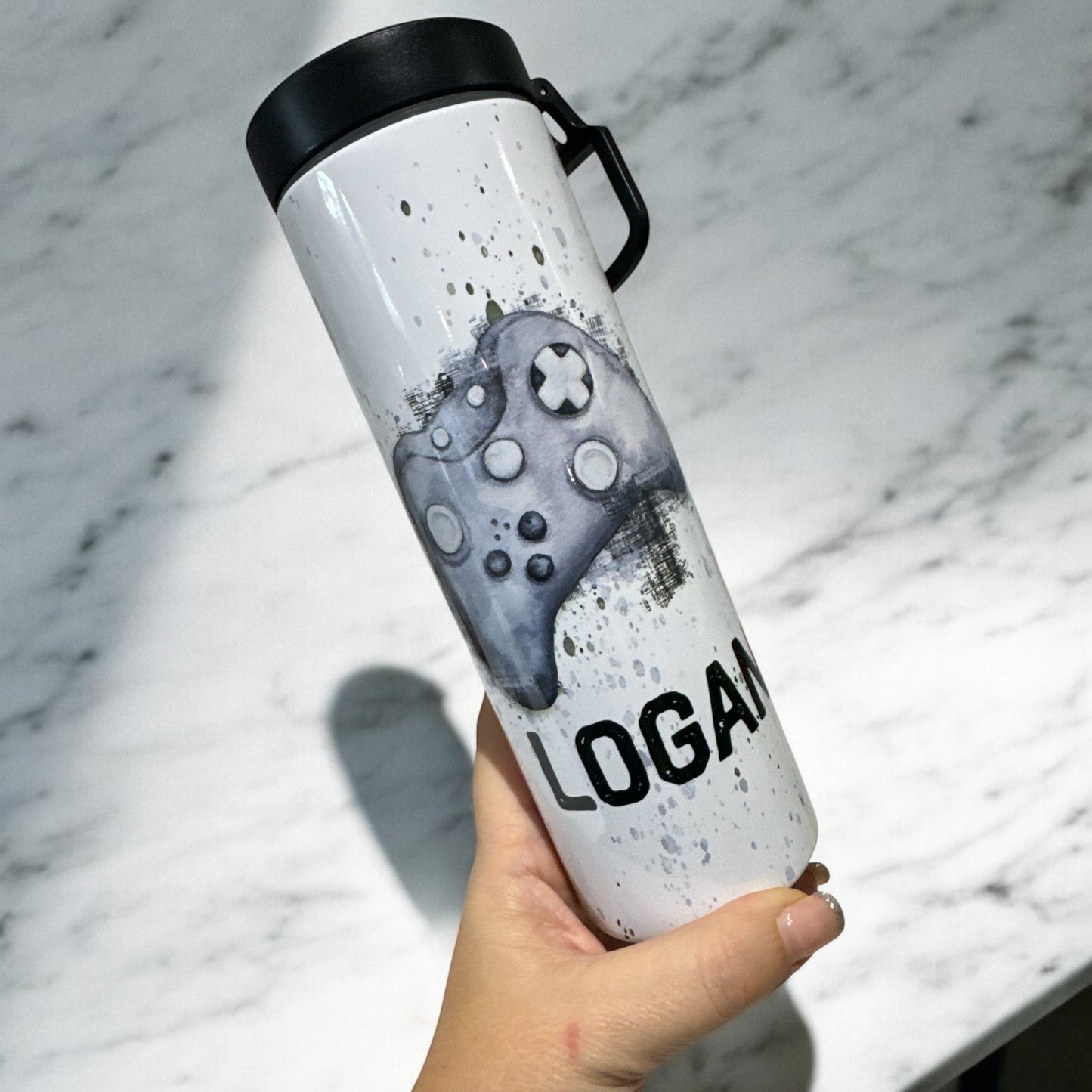 Personalised Gamer Tumbler With Flip Straw