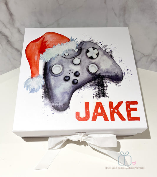 Gamer Santa Hat Christmas Eve Box with ribbon tie  image 0