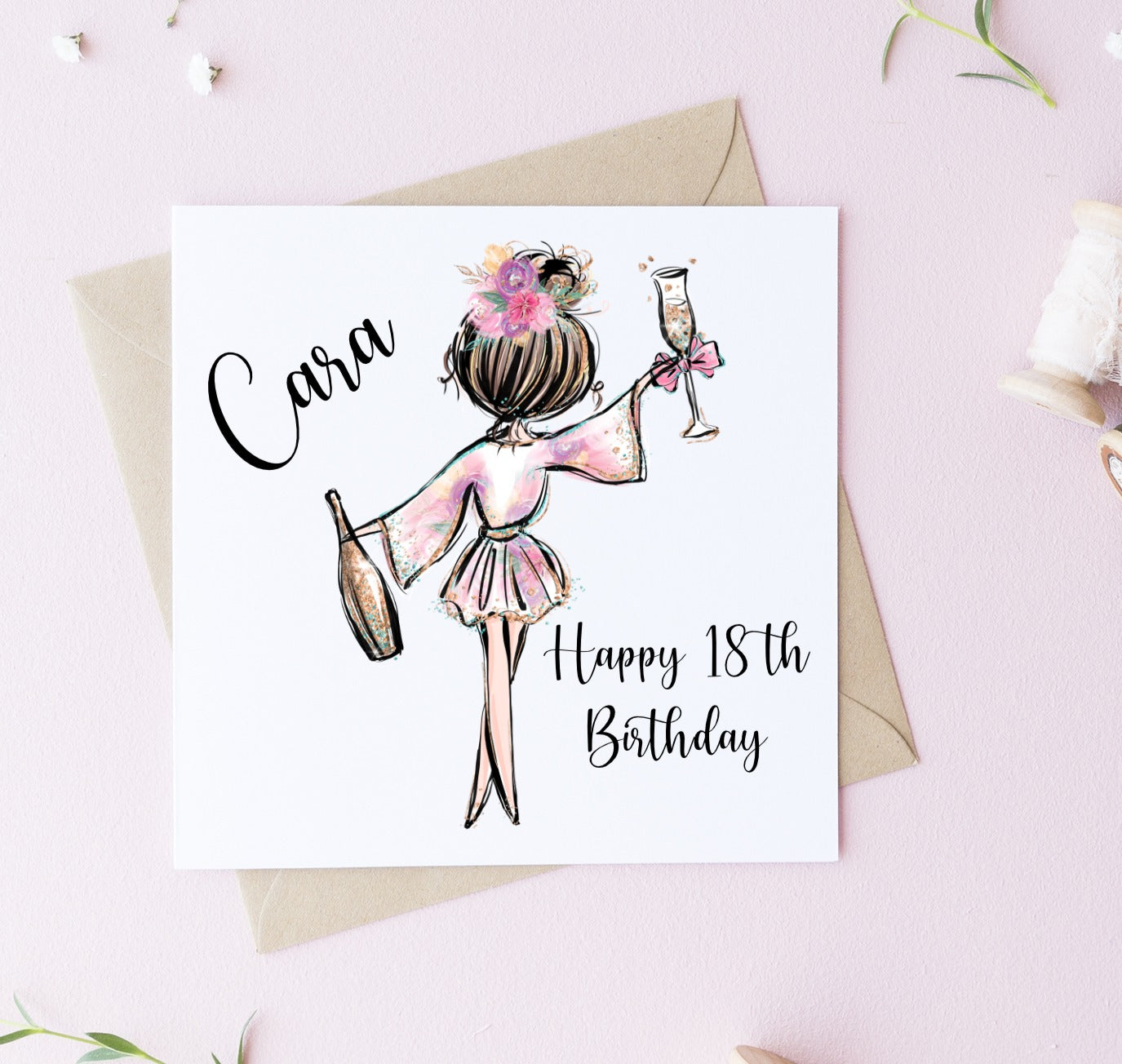 Champagne Girl Birthday Card image 0