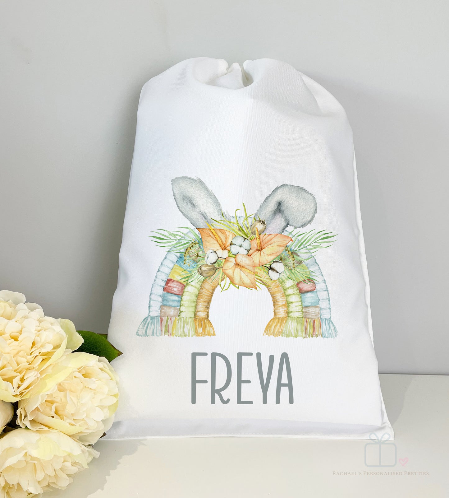 A3 Boho Bunny Rainbow Sack image 0