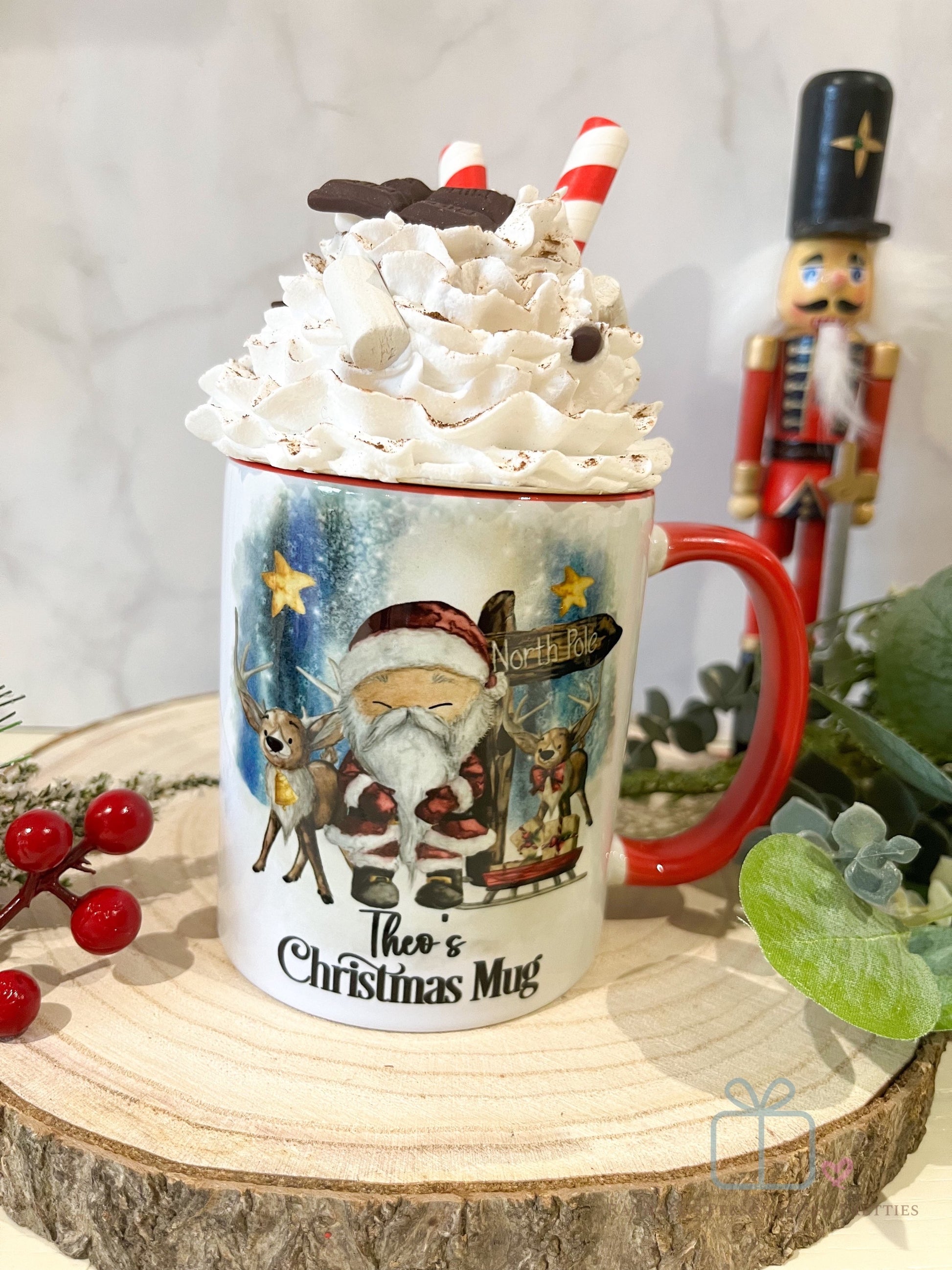 Santa's Reindeer Christmas Mug image 1