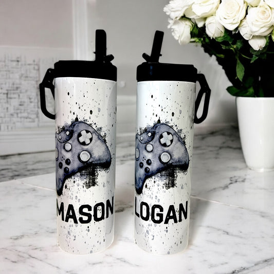 Personalised Gamer Tumbler With Flip Straw