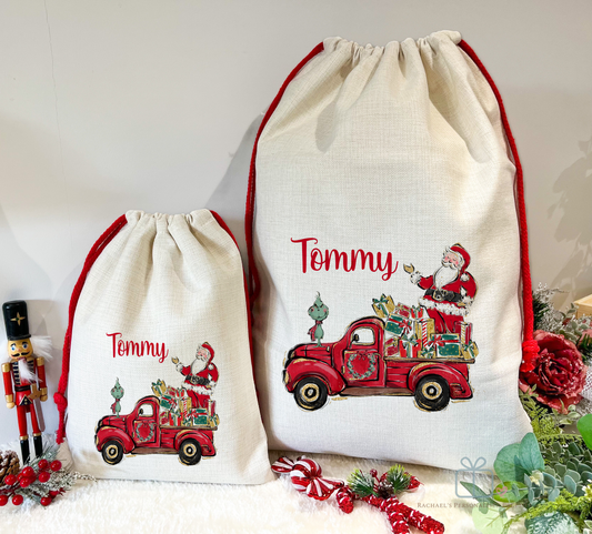 Santa's Truck Christmas Sack image 0