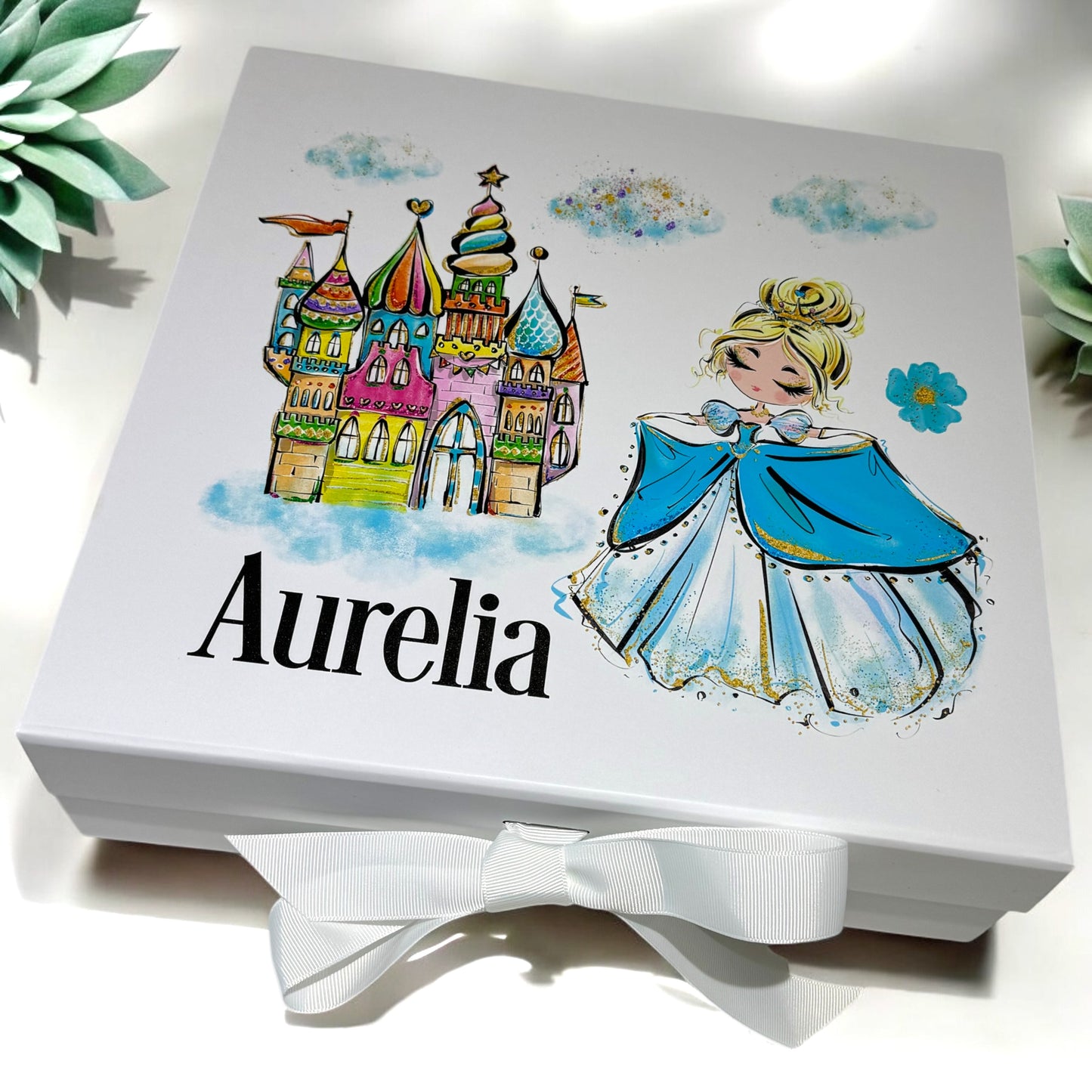 Personalised Blue Princess Box