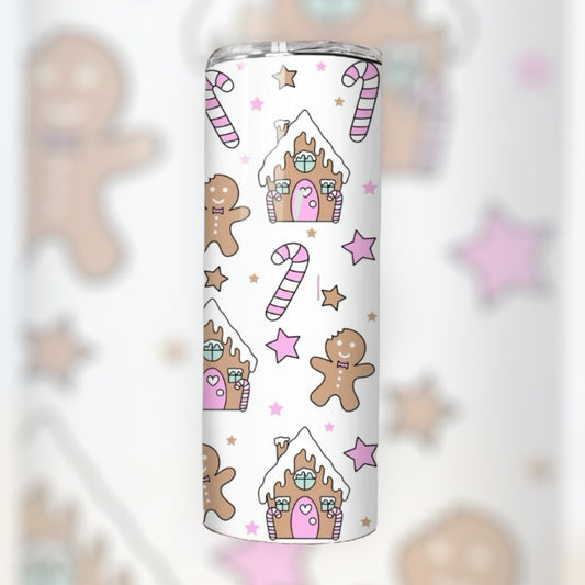 Christmas Pink Gingerbread Tumbler