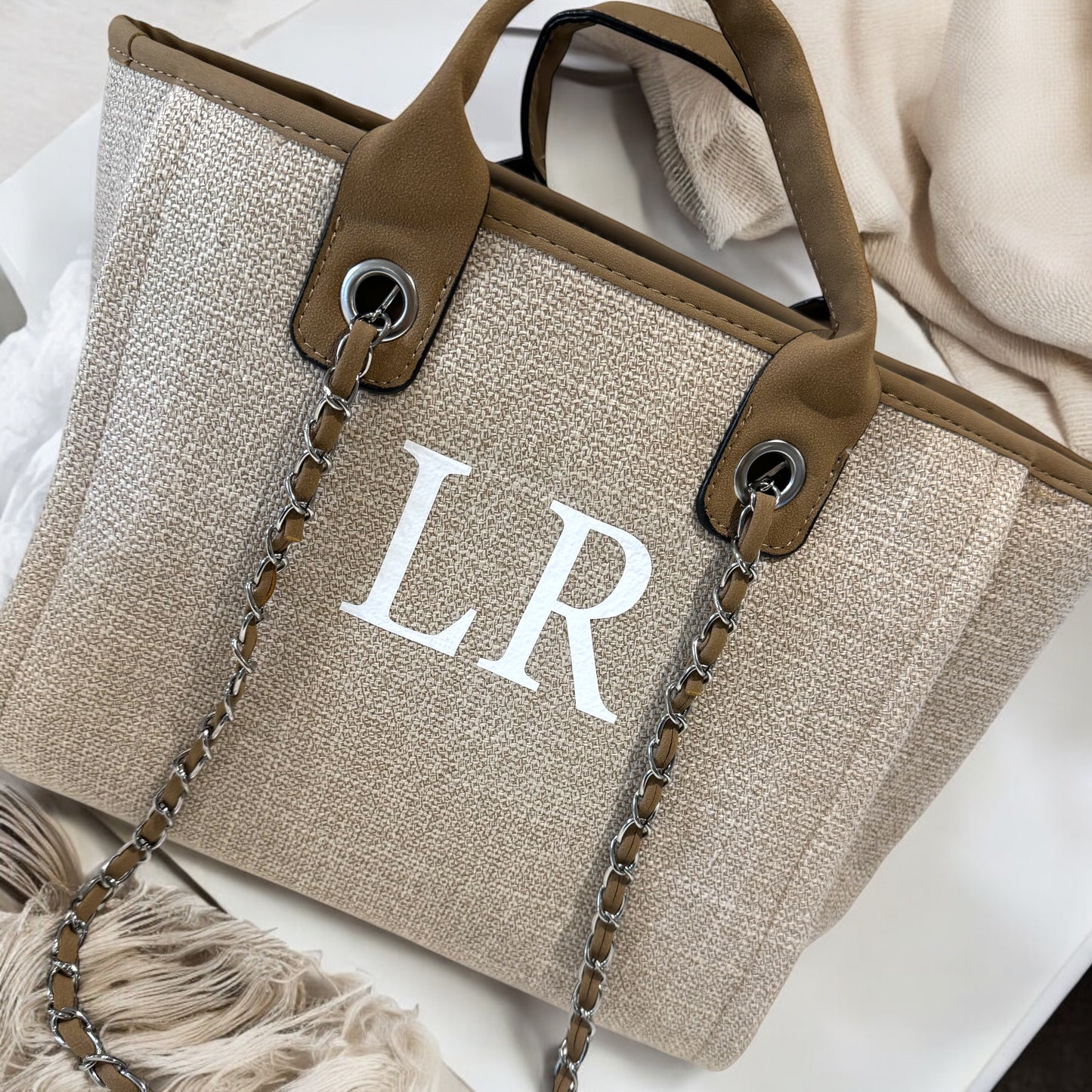 Personalised Monogram Initial Canvas Tote Bags