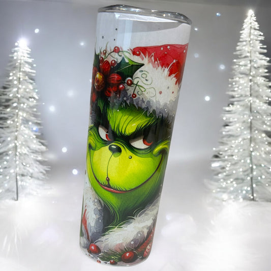 Grinch Head Christmas Tumbler image 0