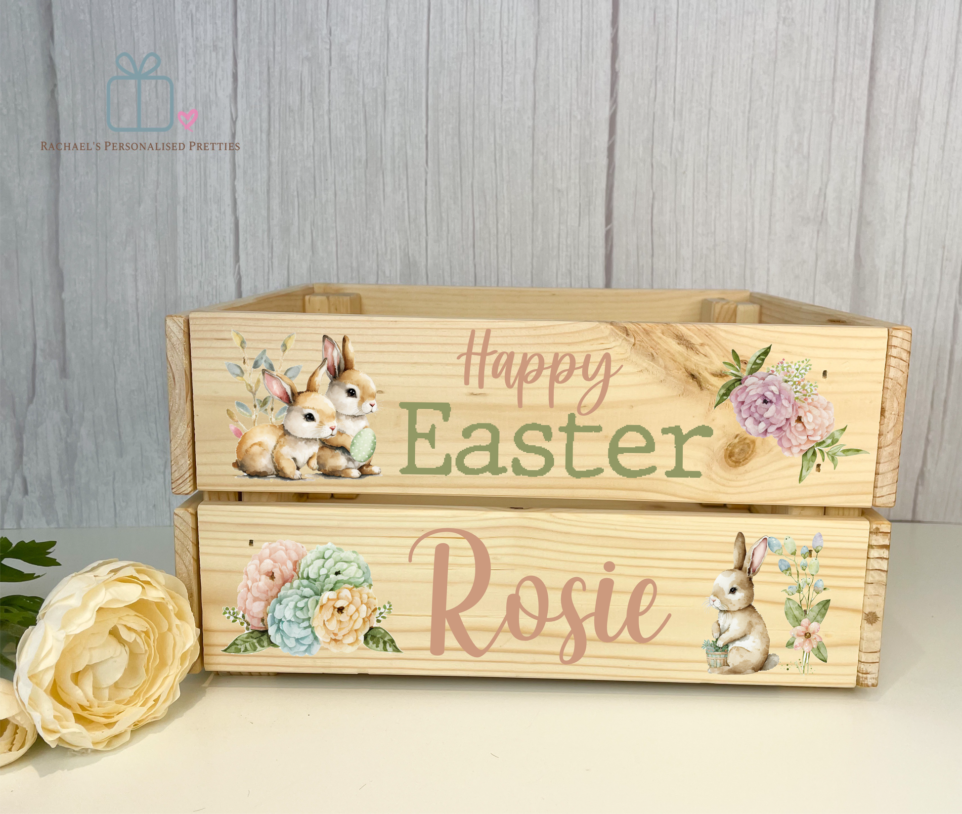 Easter Bunnies Wooden Easter Crate image 4