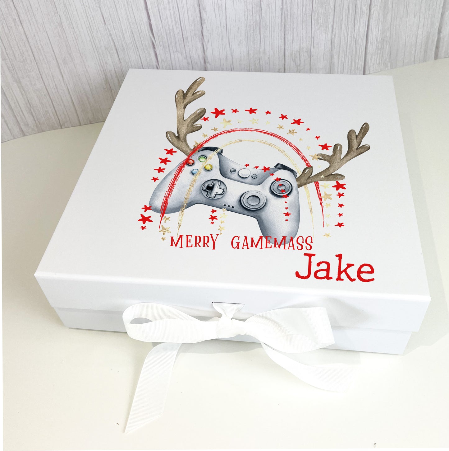 Gamer Christmas Eve Box with ribbon tie image 1