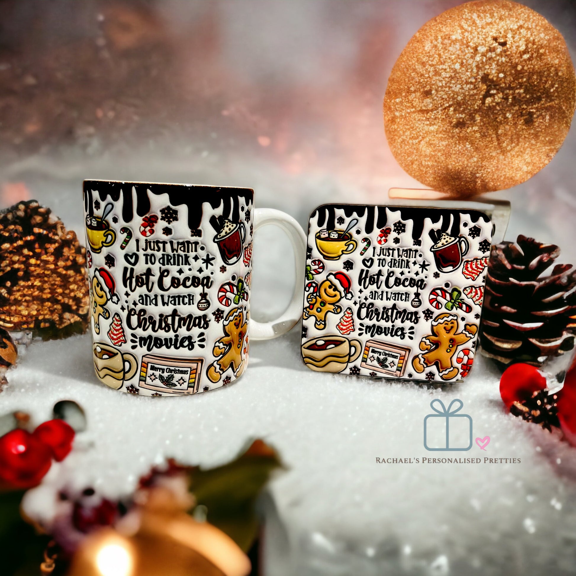 Christmas movies and cocoa mug and coaster set  image 0