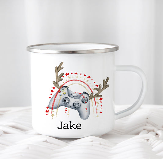 Gamer  Christmas Mug - Enamel image 0