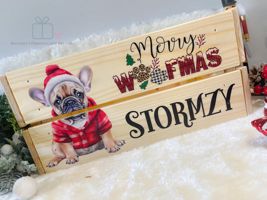 French Bulldog Merry Woofmas Dog Christmas Crate image 0