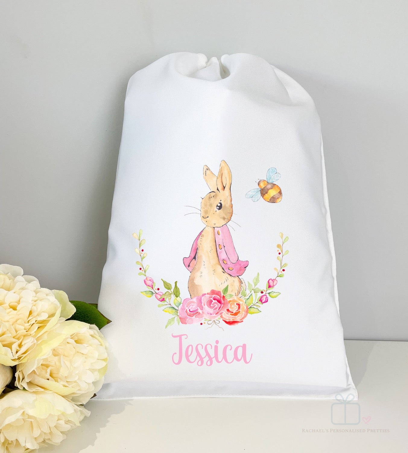 Pink Bunny Easter A3 Sack Bag image 0