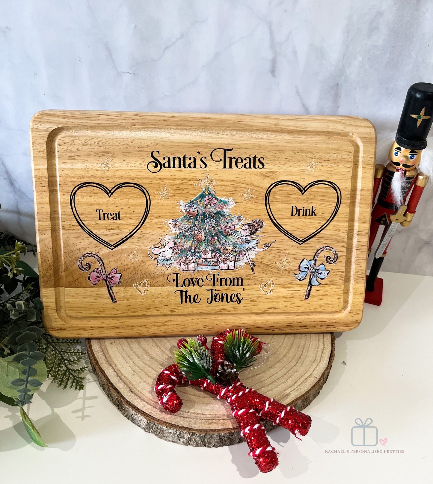 Ballerina Santa Treat Board (rectangle & round) image 2