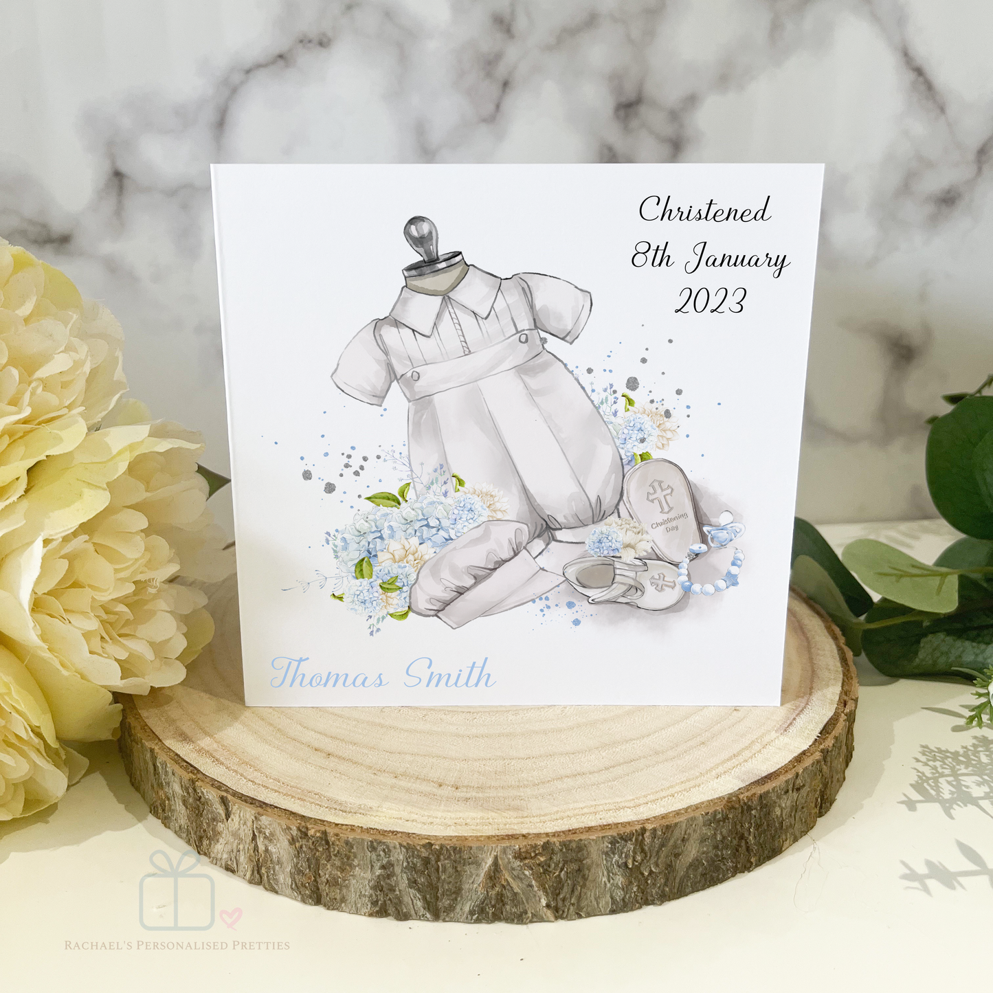 Personalised Boys Christening Keepsake Gift Box image 1