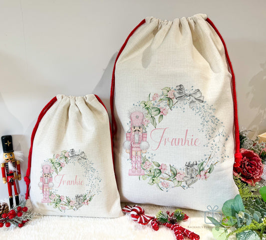 Christmas Sacks - Snowberry Pink Nutcracker image 0