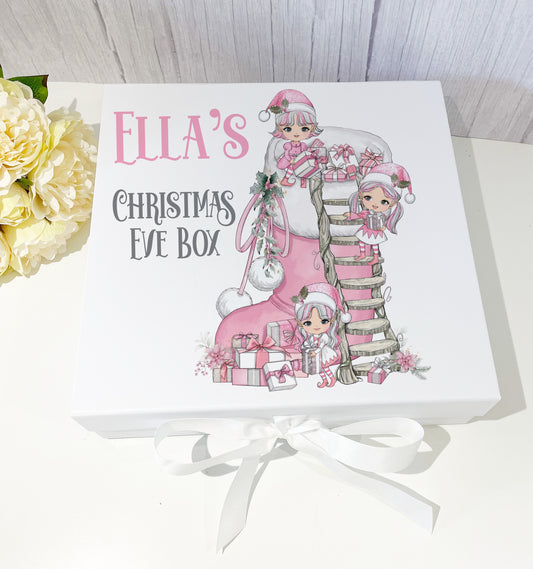 Pink Snowberry Stocking Christmas Eve Box image 0