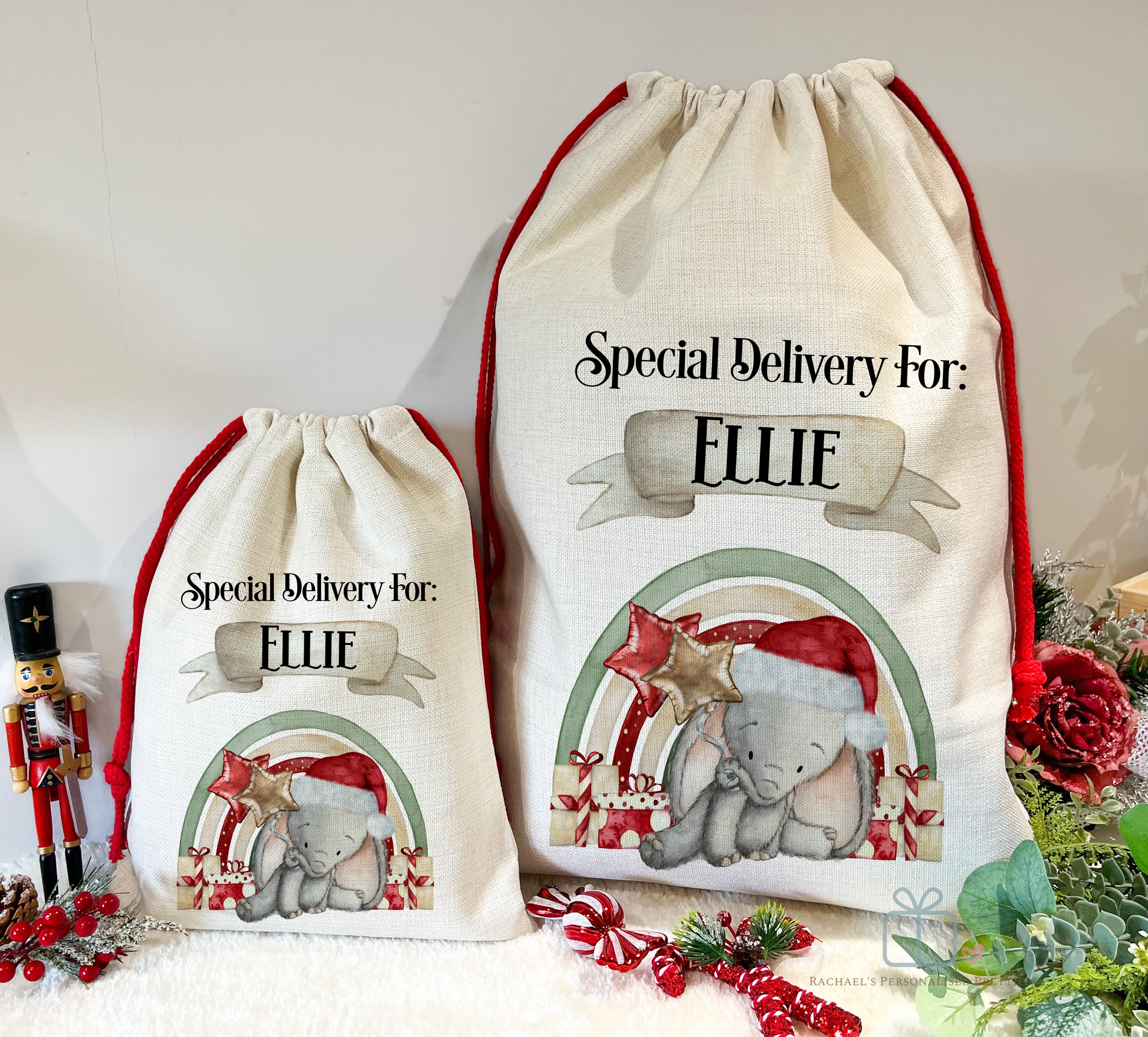 Baby Elephant Christmas Sacks image 0