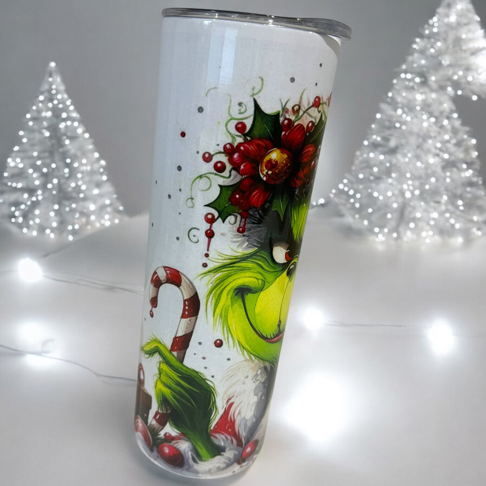 Grinch Head Christmas Tumbler image 2