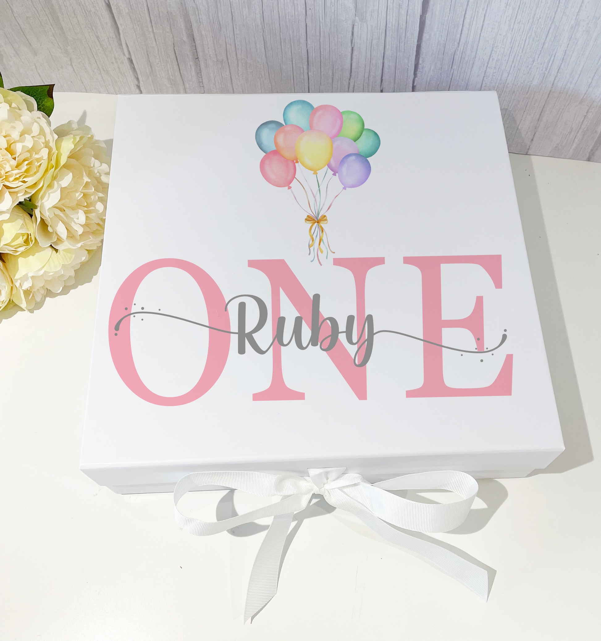 Any Age Birthday Gift Box - Balloon Bouquet image 0