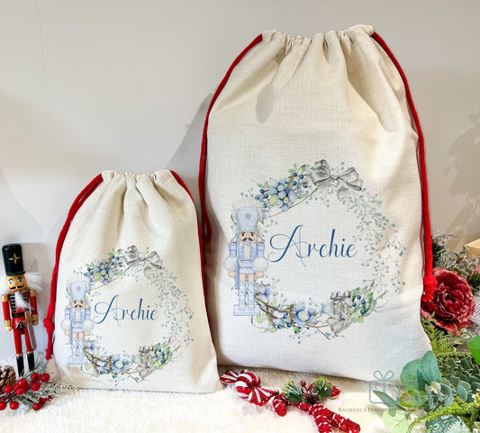 Christmas Sacks - Snowberry Blue Nutcracker image 0