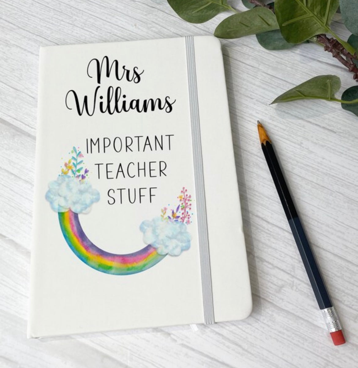 Teachers Note Book Gift - Blooming Rainbow image 1